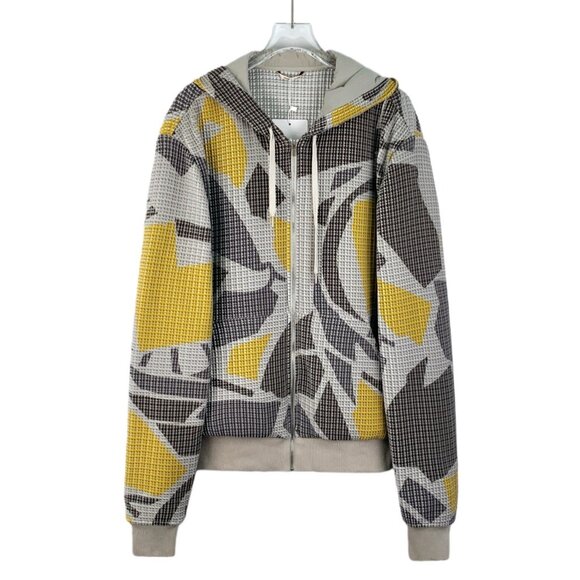 Hermes Jackets & Blazers - Hermes Multicolor laser-embossed printed cotton hoodie jacket